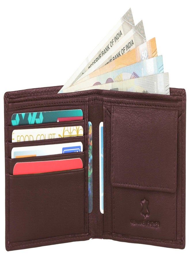 WildHorn RFID Protected Leather Wallet for Men I 2 Currency Compartment I 6 Card Slots I 1 Coin Pocket (Maroon) - Image 4